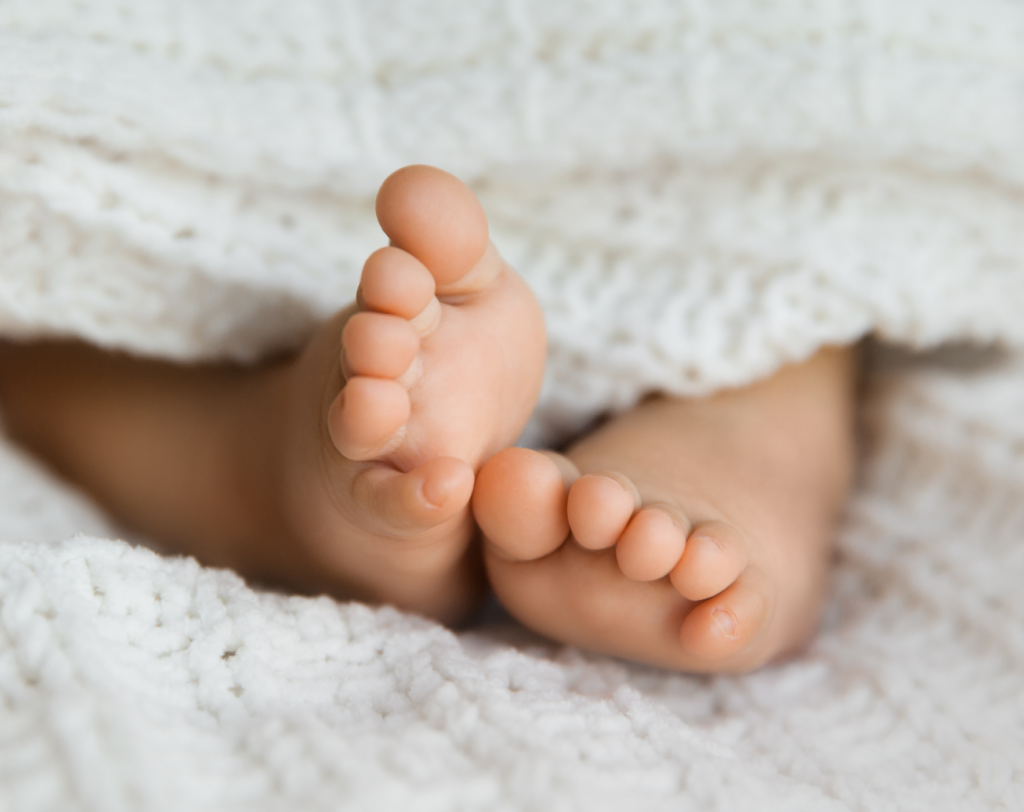 Closeup of baby's feet