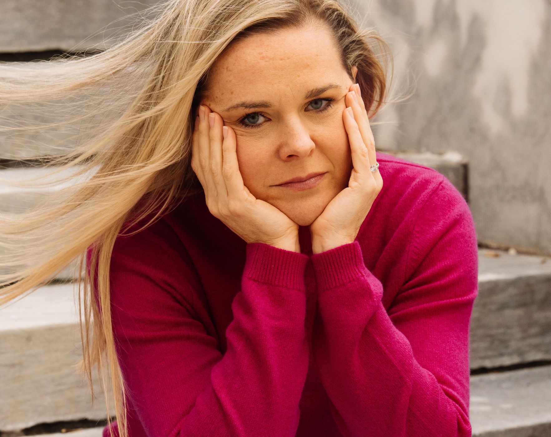 A thoughtful image of a woman, representing the emotional journey and honest conversations involved in facing a new Multiple Sclerosis diagnosis.