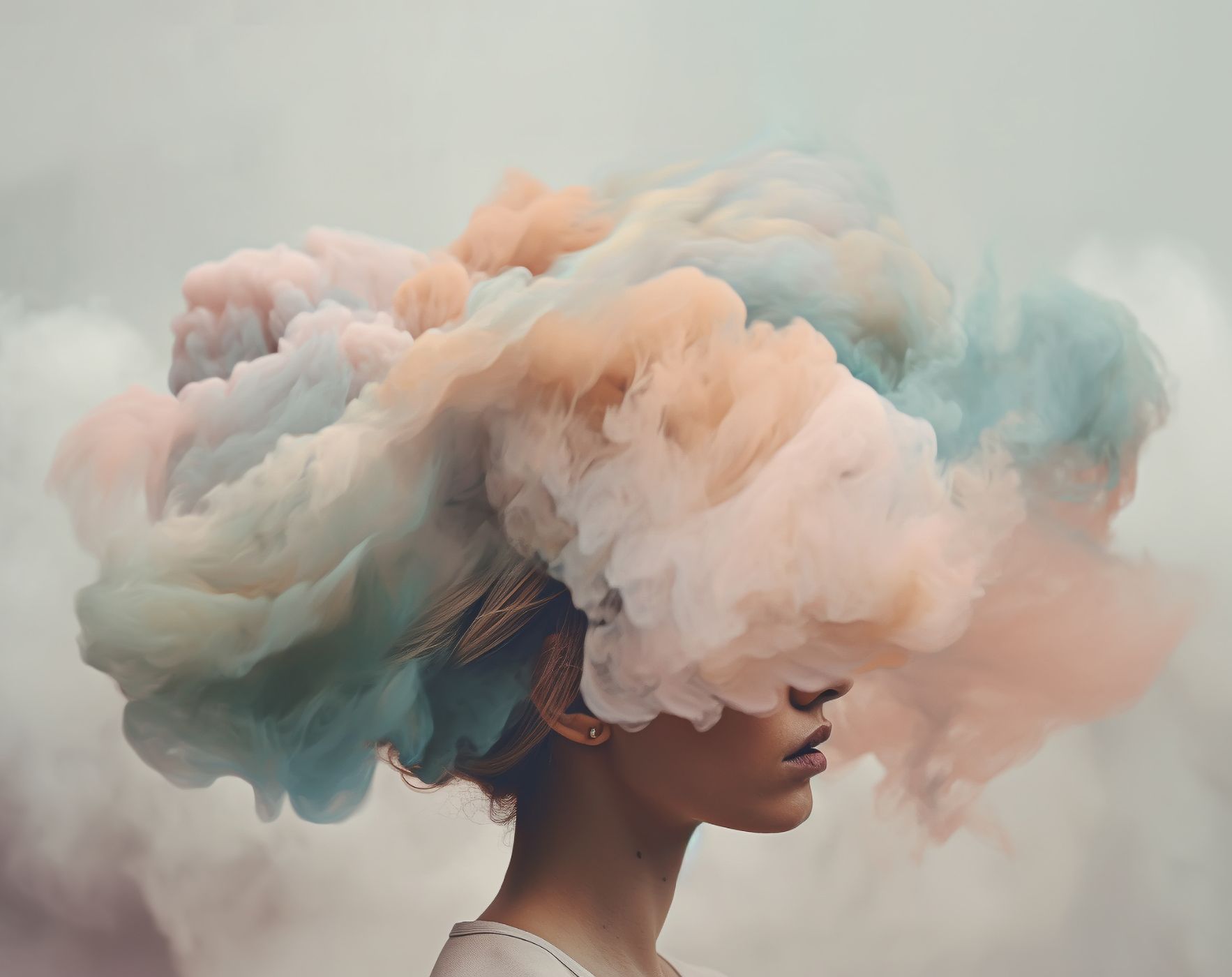 A person looking slightly confused in a festive gathering, illustrating the challenge of navigating holiday events with Multiple Sclerosis brain fog.